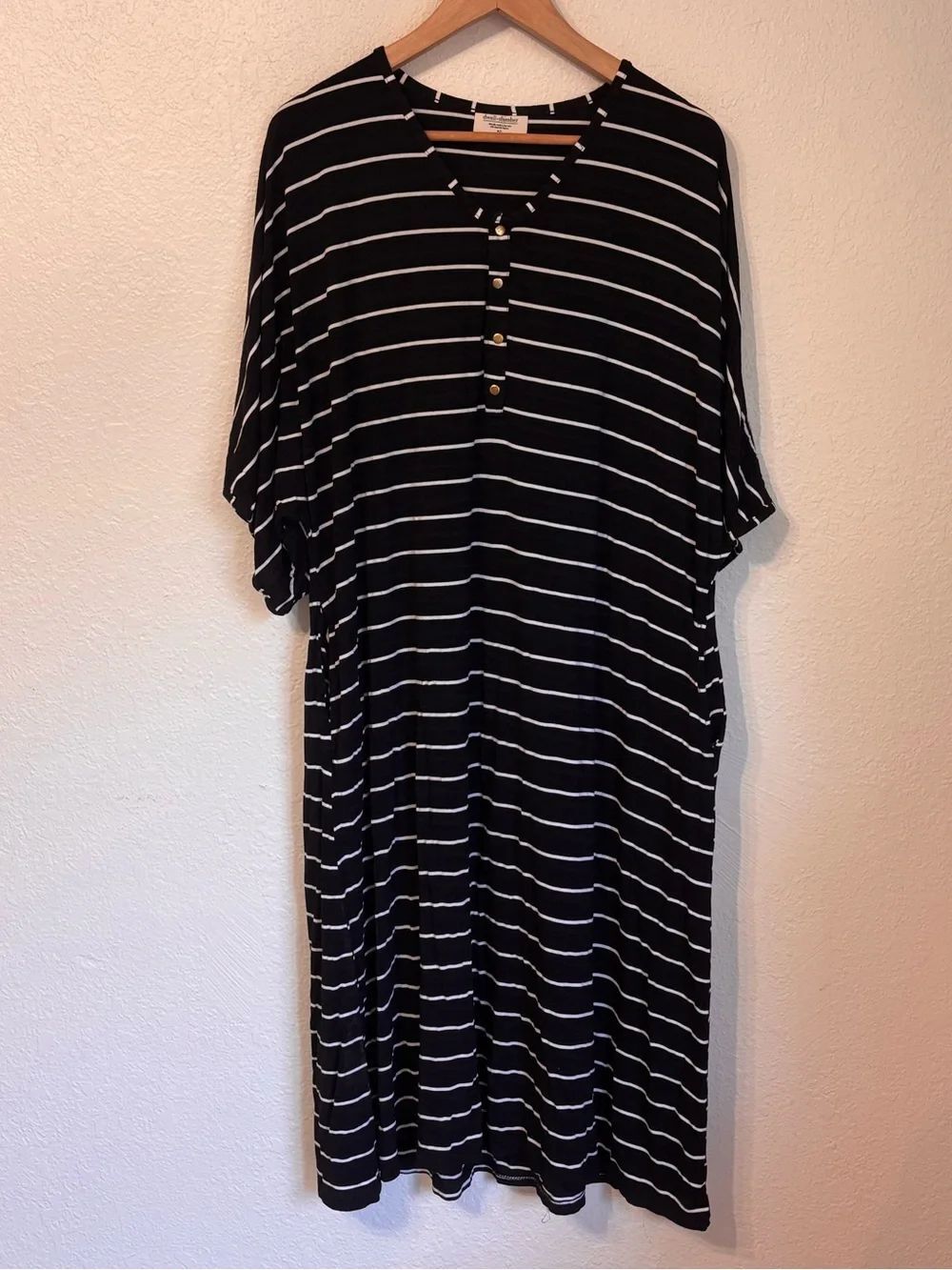 Dwell and Slumber Striped Valencia Swing Midi Dress Medium/Large